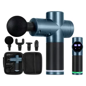 30 Speed Massage Gun | 4 Heads | Vibration Muscle Massager | Chargeable | Blue