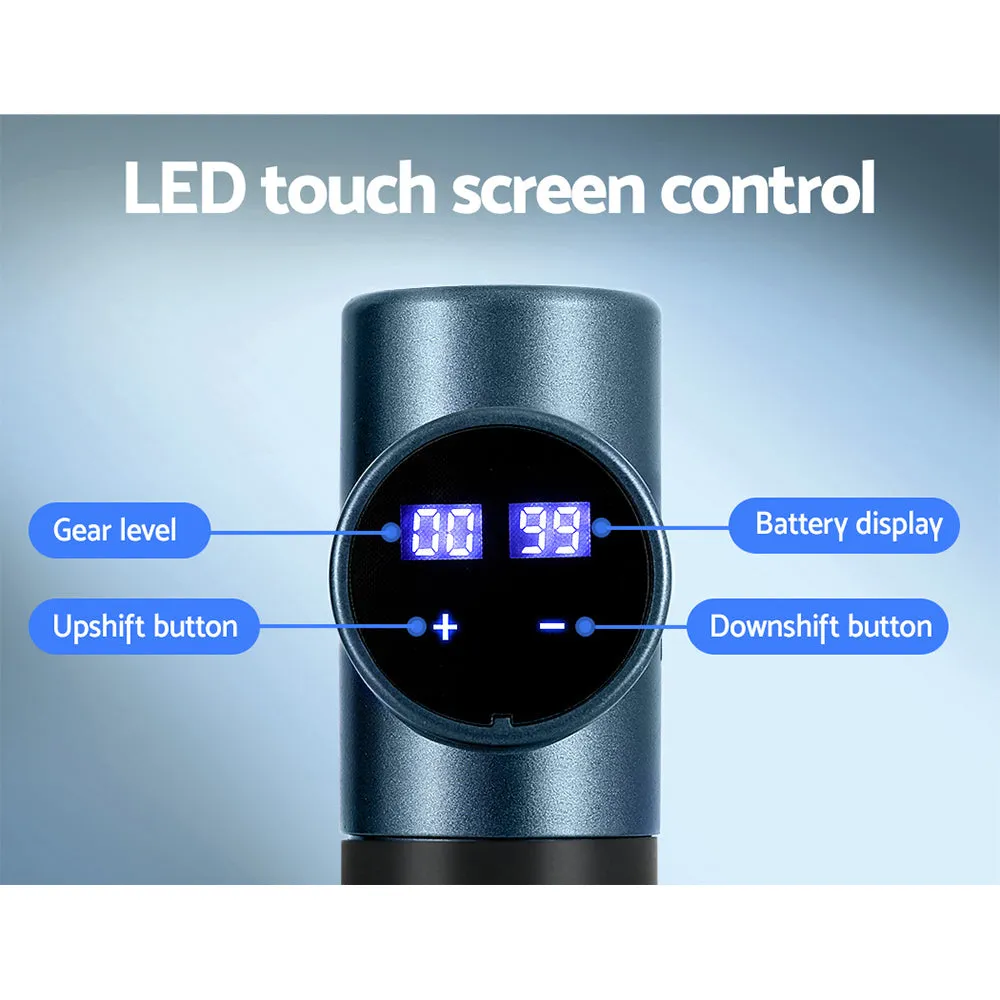30 Speed Massage Gun | 4 Heads | Vibration Muscle Massager | Chargeable | Blue