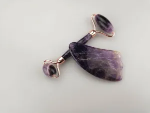Amethyst Facial Roller   Gua Sha Set by ZAQ Skin & Body Amethyst Facial Roller   Gua Sha Set by ZAQ Skin & Body