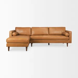 Arne Sofa Sectional in Tan Leather | Left Chaise