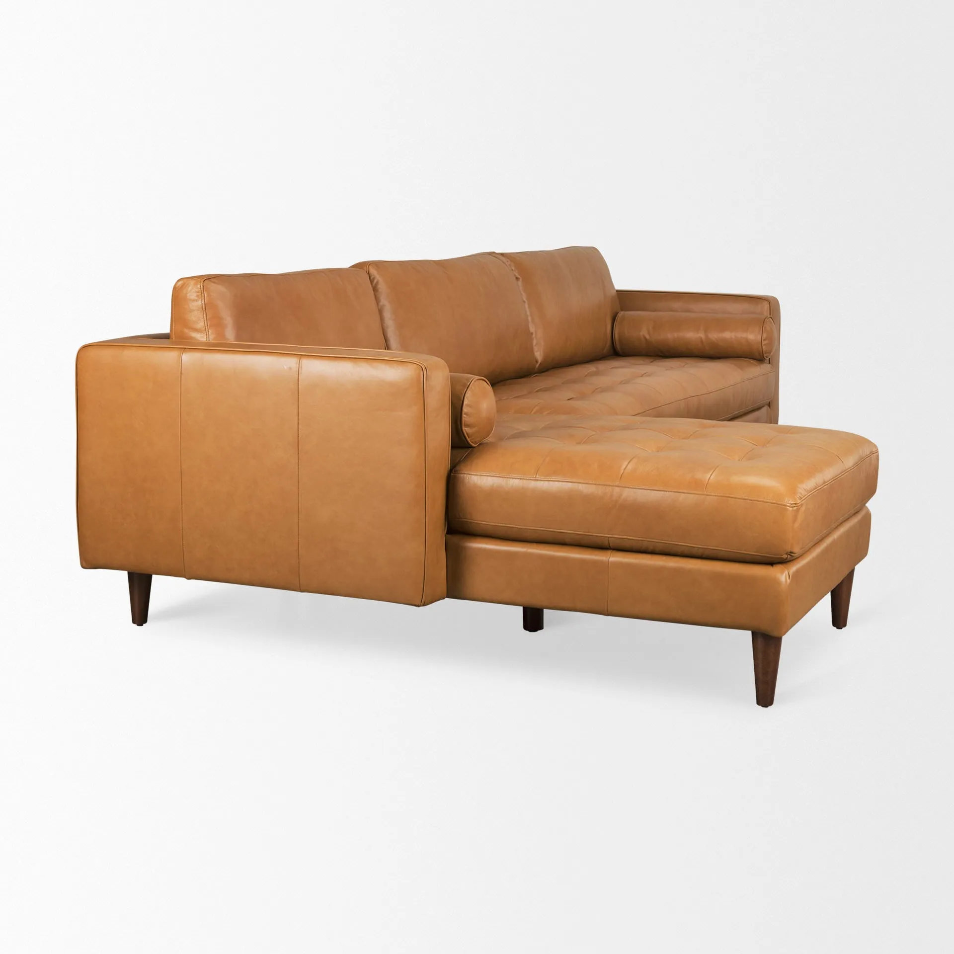 Arne Sofa Sectional in Tan Leather | Left Chaise