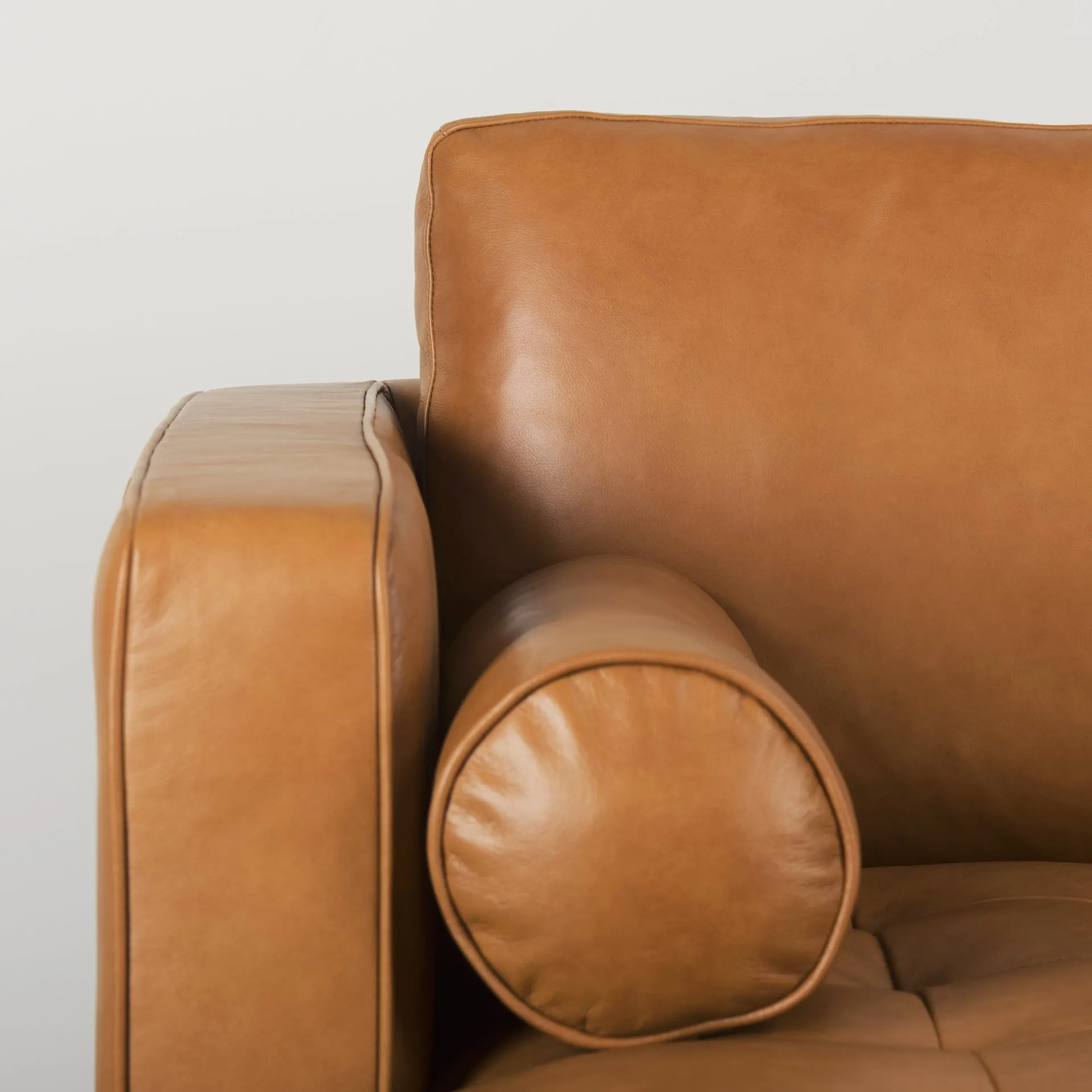 Arne Sofa Sectional in Tan Leather | Left Chaise