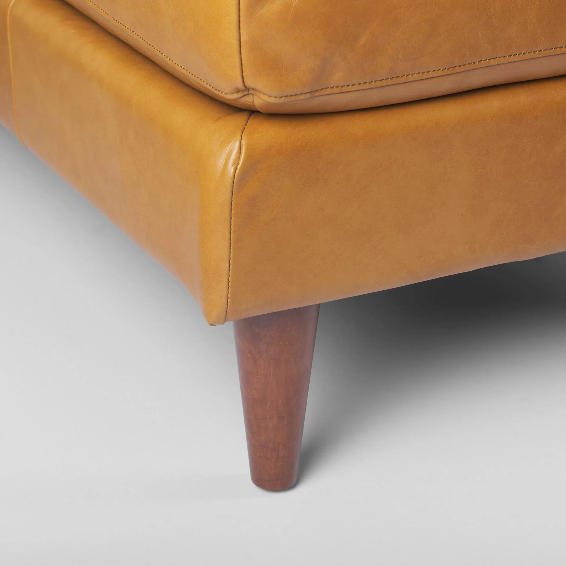 Arne Sofa Sectional in Tan Leather | Left Chaise