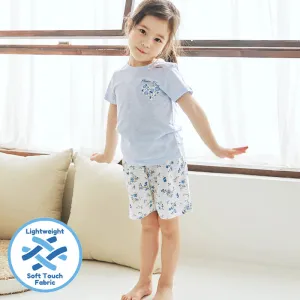 Blue Blooming Flower Short Sleeves Set 2407MK14 Blue Blooming Flower Short Sleeves Set 2407MK14
