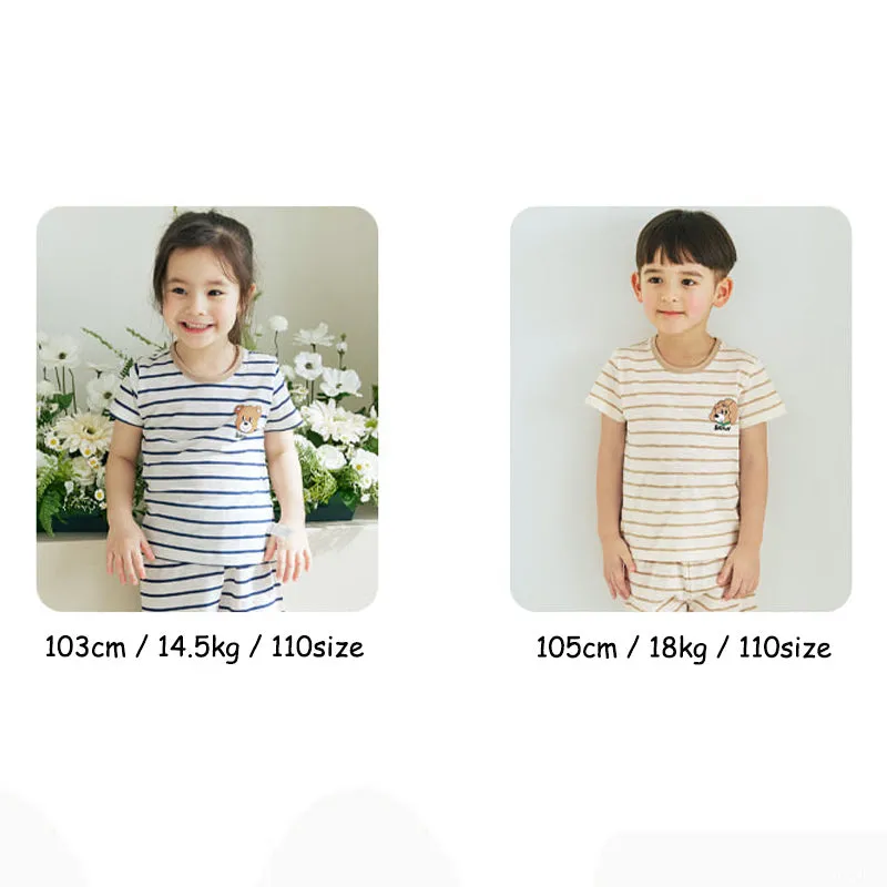 Blue Blooming Flower Short Sleeves Set 2407MK14