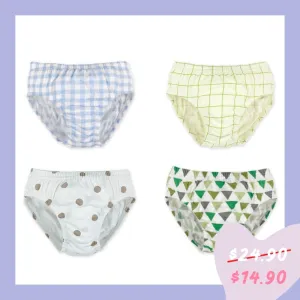 Blue Checks Briefs Set (Set of 4) 2301MK04 Blue Checks Briefs Set (Set of 4) 2301MK04