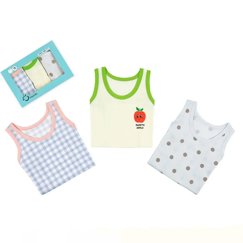 Blue Checks Singlet Set (Set of 3) 2301MK20