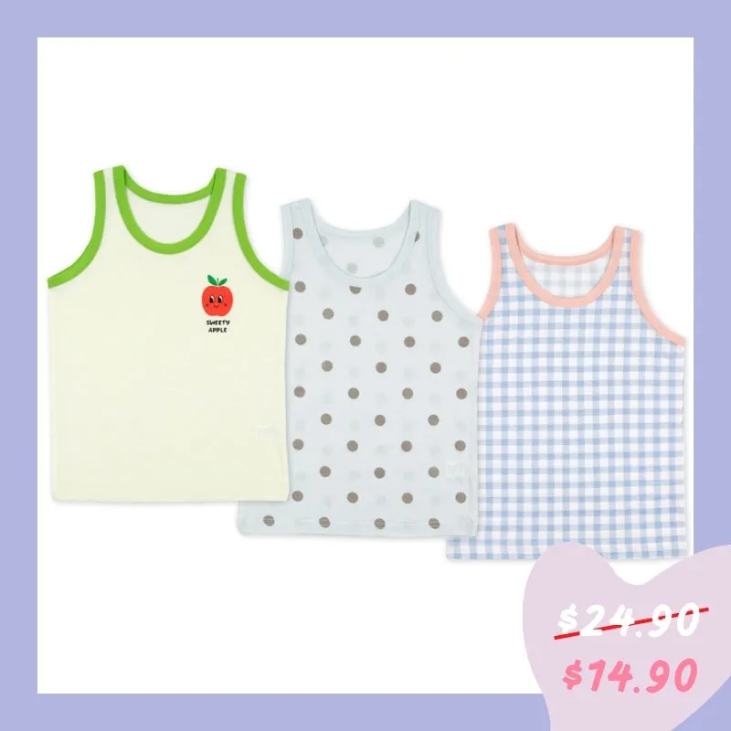 Blue Checks Singlet Set (Set of 3) 2301MK20