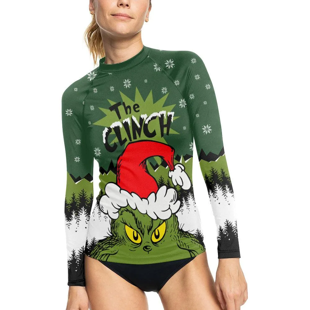 Clinch Santa Clause Women's Long Sleeve Rash Guard