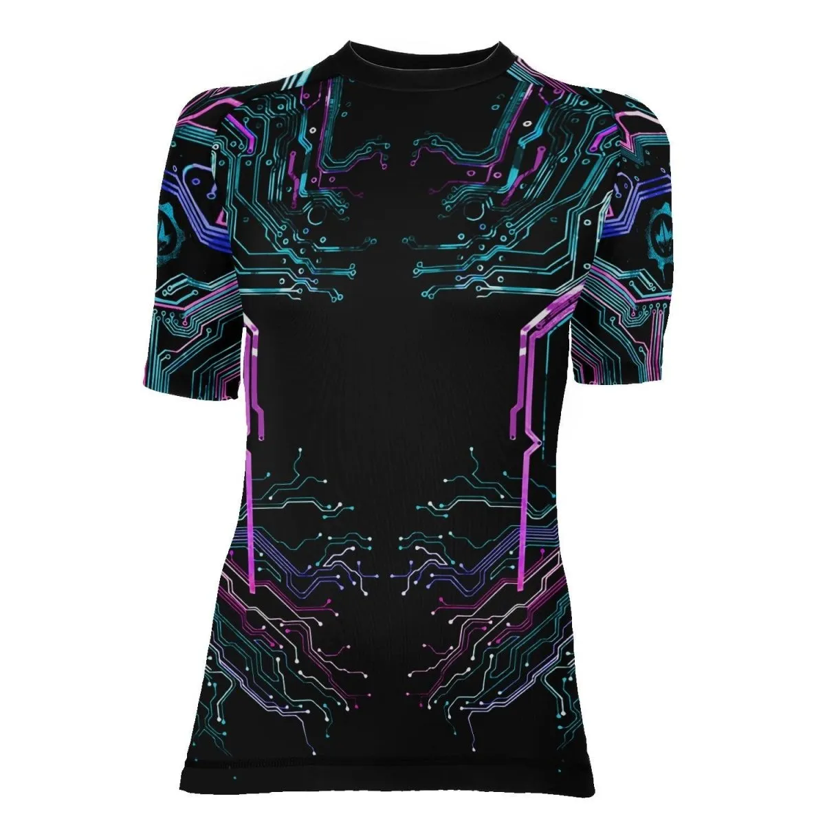 Deadly Glowing Circuit Women's Short Sleeve Rash Guard