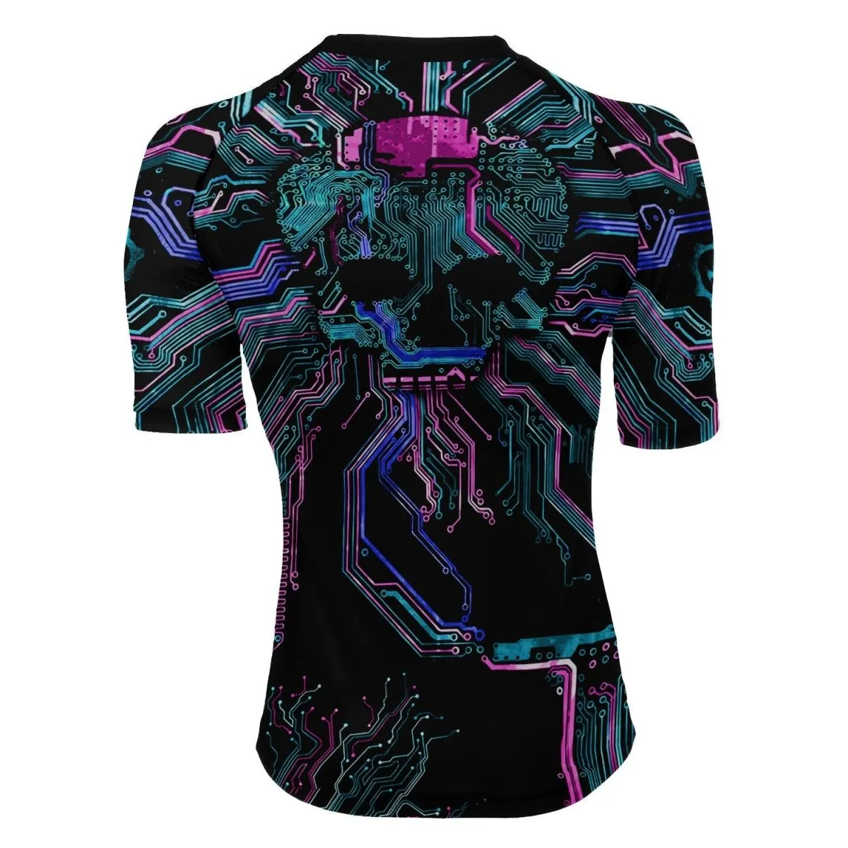 Deadly Glowing Circuit Women's Short Sleeve Rash Guard
