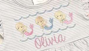 Mermaid Trio Embroidery**DESIGN ONLY**
