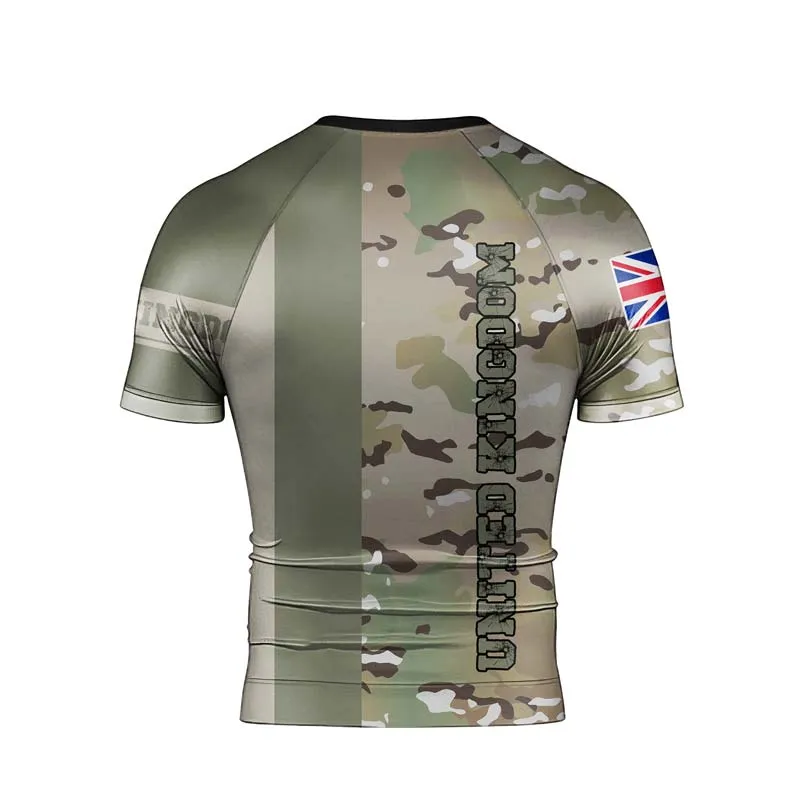 Personalized UK Coat of Arms Men's Short Sleeve Rash Guard