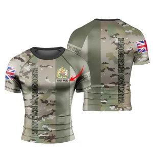 Personalized UK Coat of Arms Men's Short Sleeve Rash Guard Personalized UK Coat of Arms Men's Short Sleeve Rash Guard