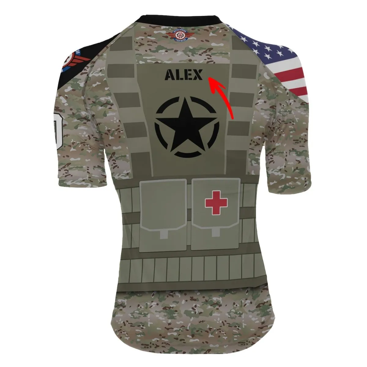 Personalized USA Army Veteran Military Women's Short Sleeve Rash Guard