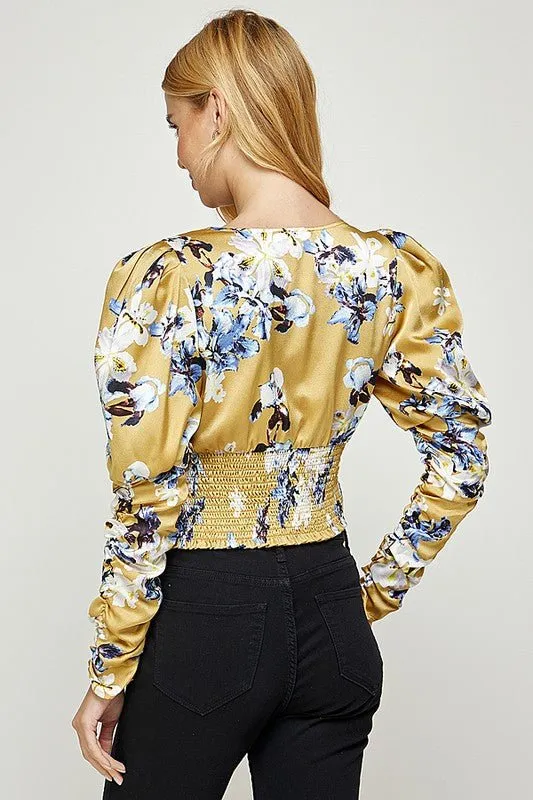 Printed Long Sleeve Top - Citron