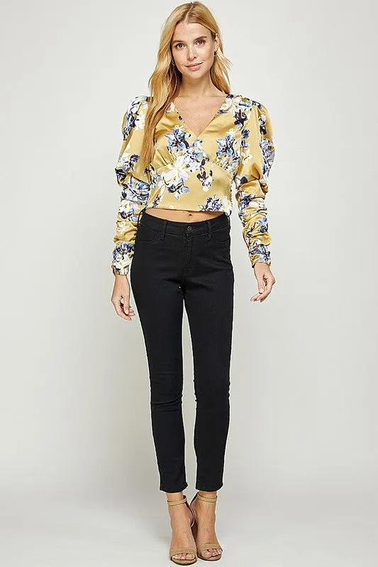 Printed Long Sleeve Top - Citron