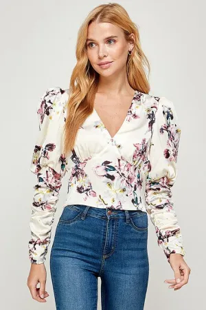 Printed Long Sleeve Top - Off White Printed Long Sleeve Top - Off White
