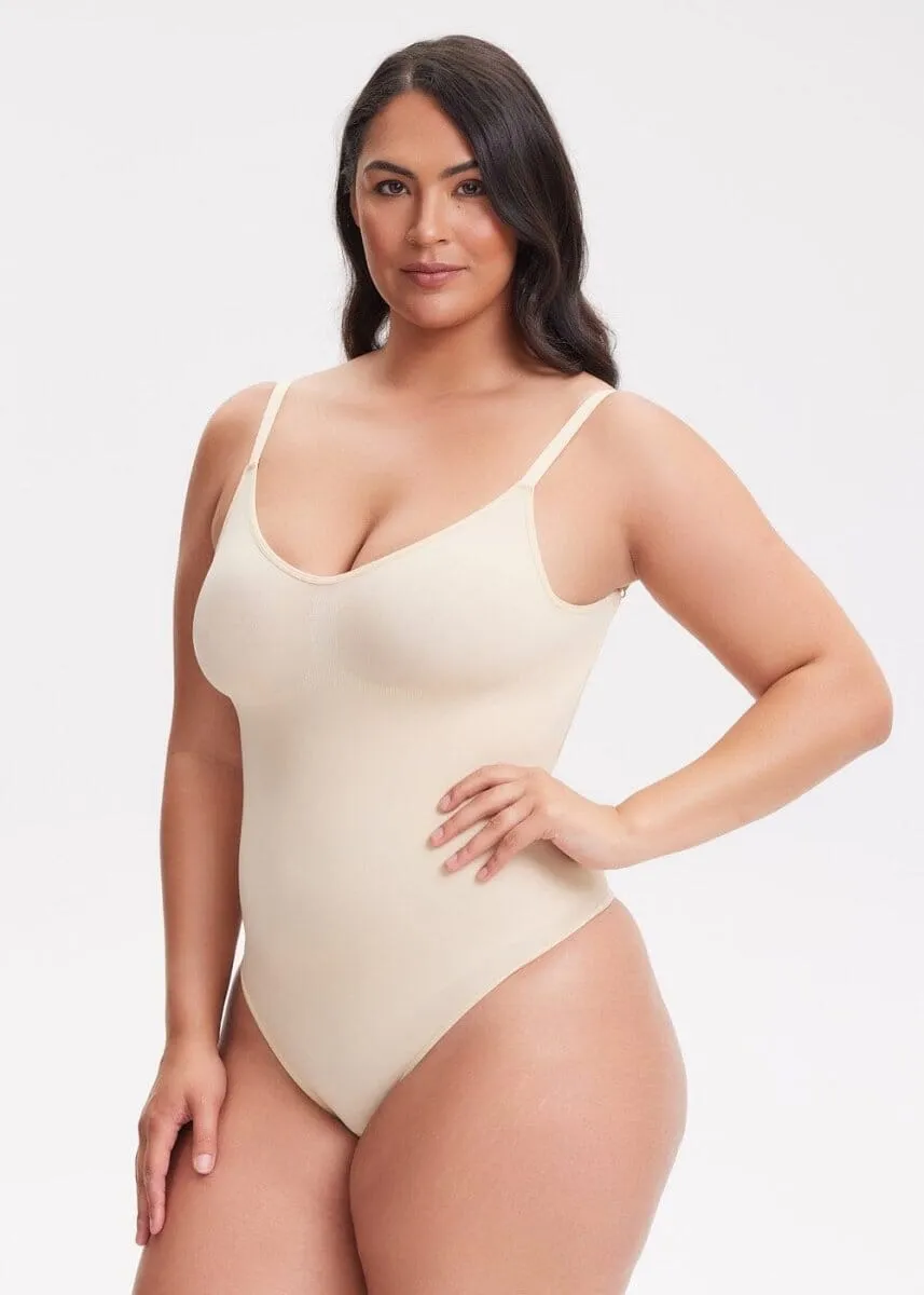 Smoothing Seamless Open-Back Thong Bodysuit