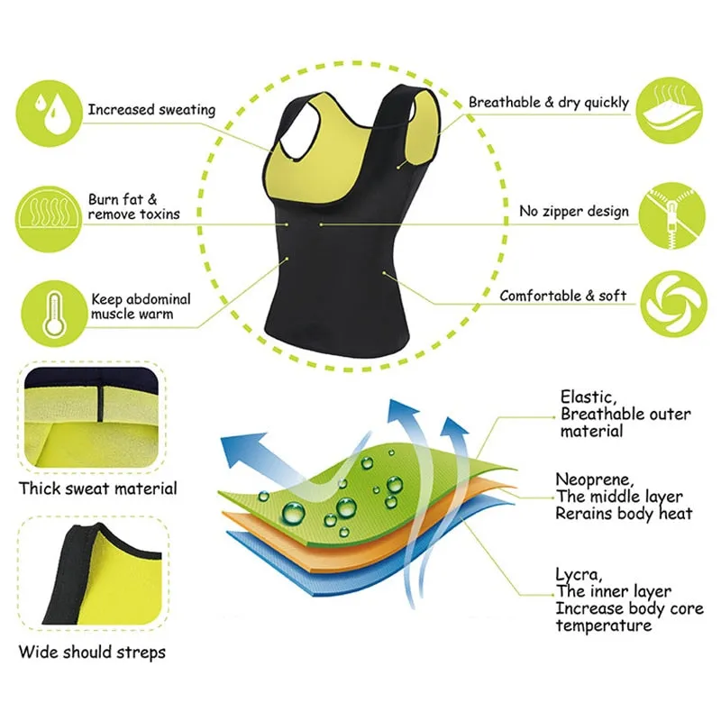 Women Neoprene Slimming T-shirt Hot Body Vest